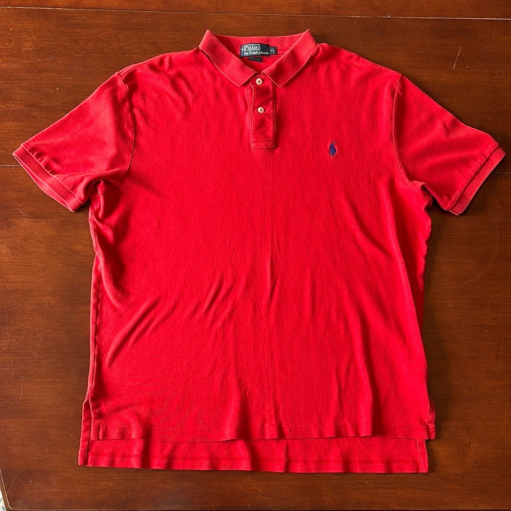 Ralph Lauren Red Polo Shirt Classic Cotton Style